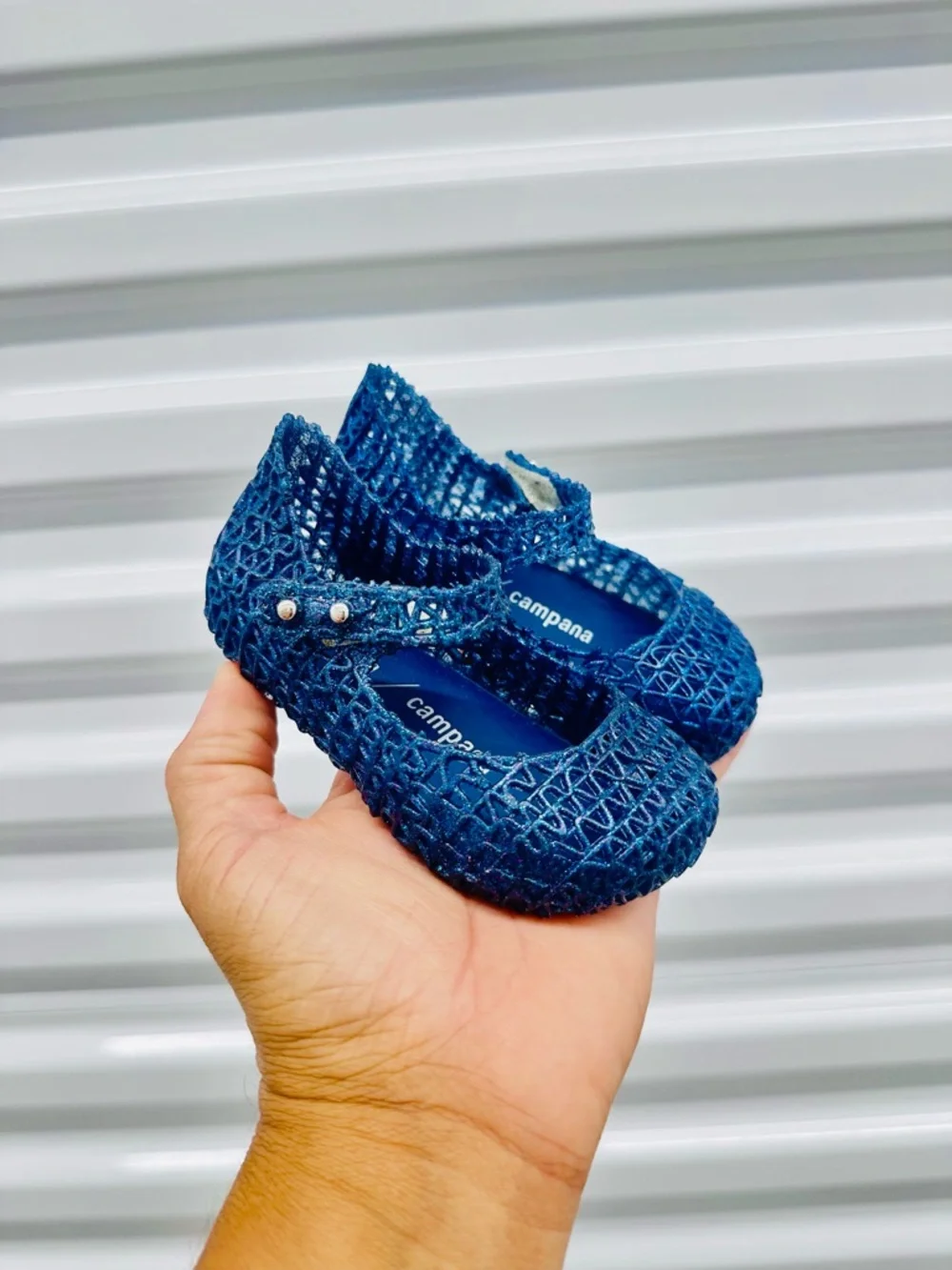 Mini Melissa Campana Kids Glittery blue Dress Shoes